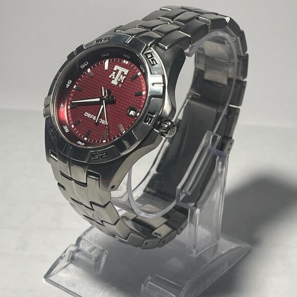 Texas A&M Aggies NCAA Stainless-Steel DEFENDER Men's Watch by Fossil NEW (RARE) - Picture 3 of 9